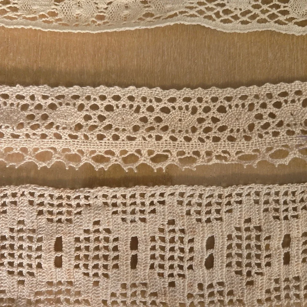 Vintage Lace Trim Lot 7 Rolls Crochet Eyelet Floral Cream Rose Sewing Crafting - Picture 8 of 15